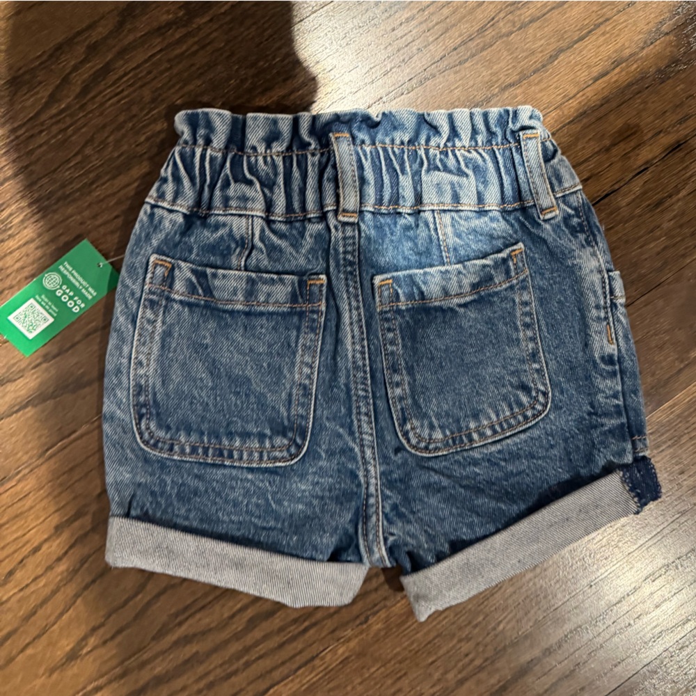 GAP Dark Wash Just Like Mom Denim Jean Shorts Jeans Cut Offs High Girls Toddler - Picture 4 of 5